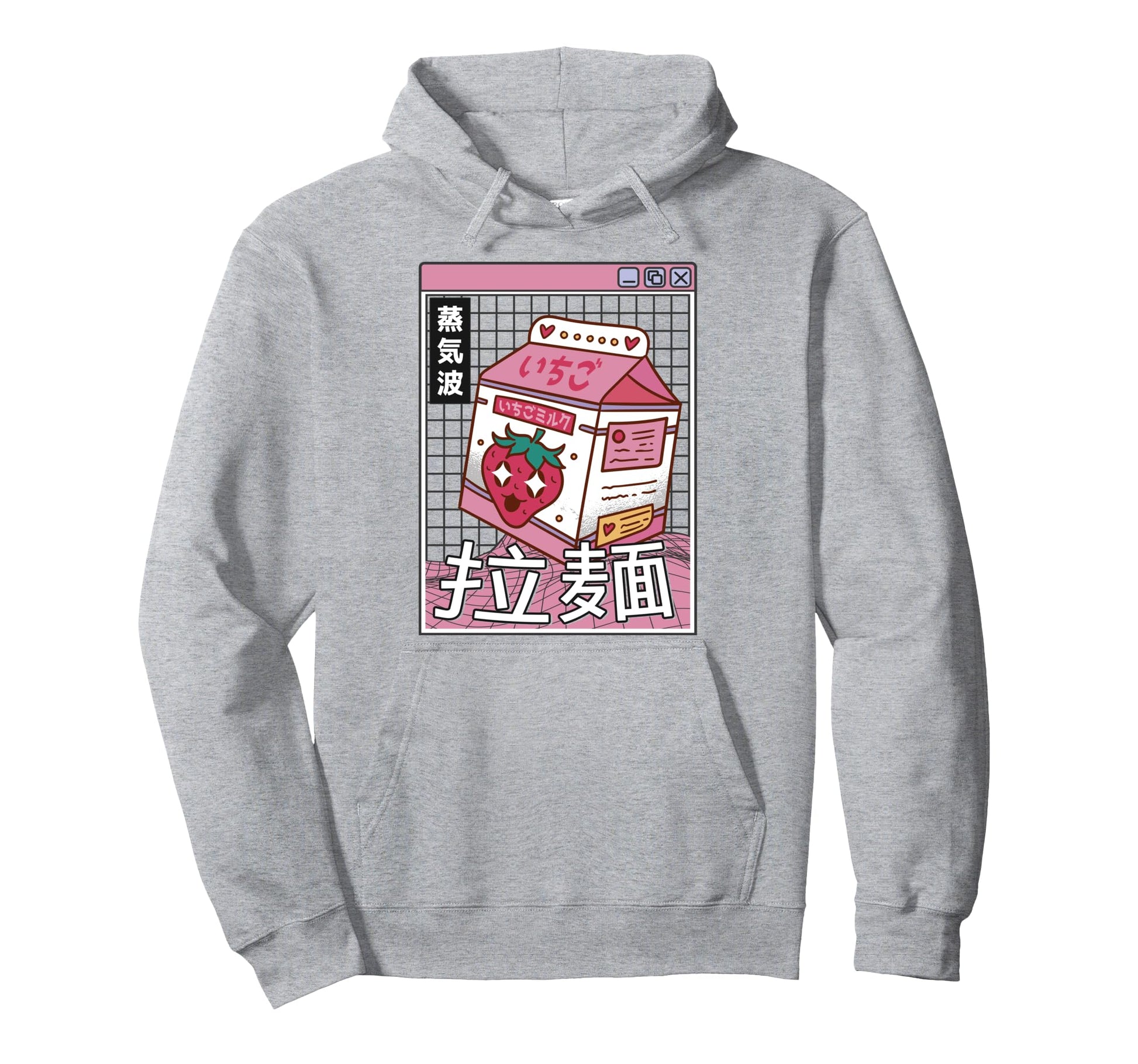 Strawberry Milk Digital Japan Otaku Anime Hoodie - Minimalist Print Unisex - T-Shirt, Sweatshirt, Hoodie