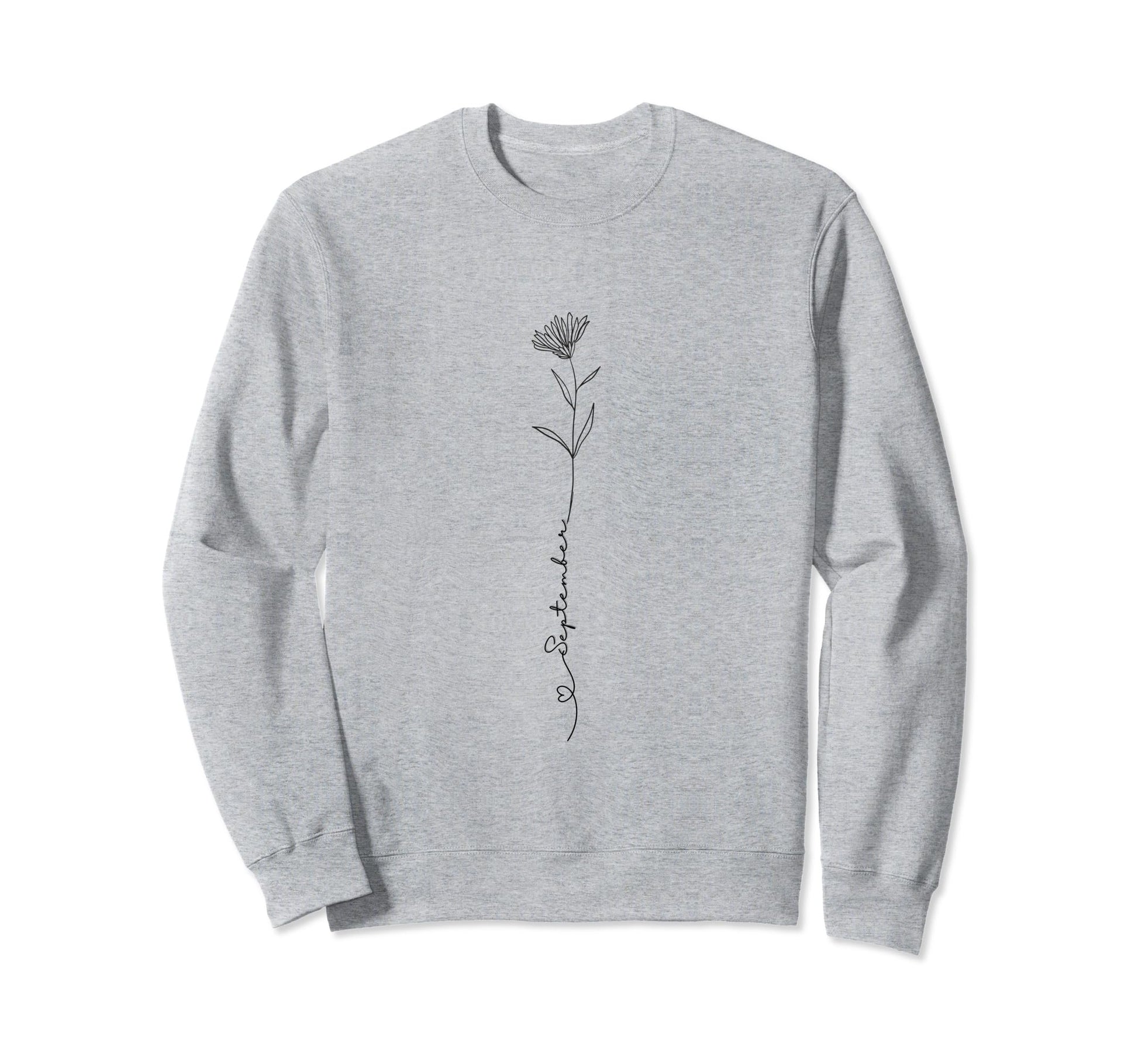 Minimalist Boho Floral Drawing Aster Sweatshirt - Unique Graphic Unisex - T-Shirt, Sweatshirt, Hoodie