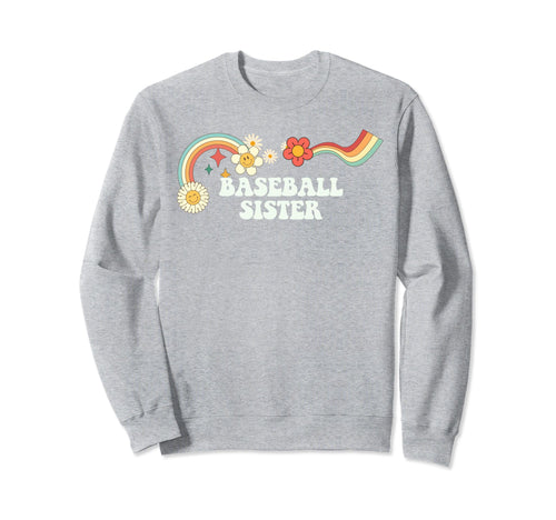Groovy Funny Baseball Sister Sweatshirt - Minimalist Print Men Women - T-Shirt, Sweatshirt, Hoodie