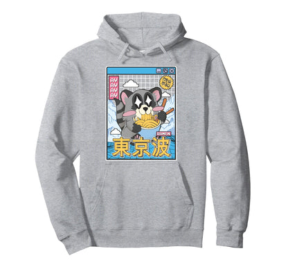 Raccoon Eating Ramen Kawaii Hoodie - Casual Everyday Wear Men Women - T-Shirt, Sweatshirt, Hoodie