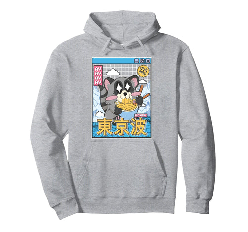 Raccoon Eating Ramen Kawaii Hoodie - Casual Everyday Wear Men Women - T-Shirt, Sweatshirt, Hoodie