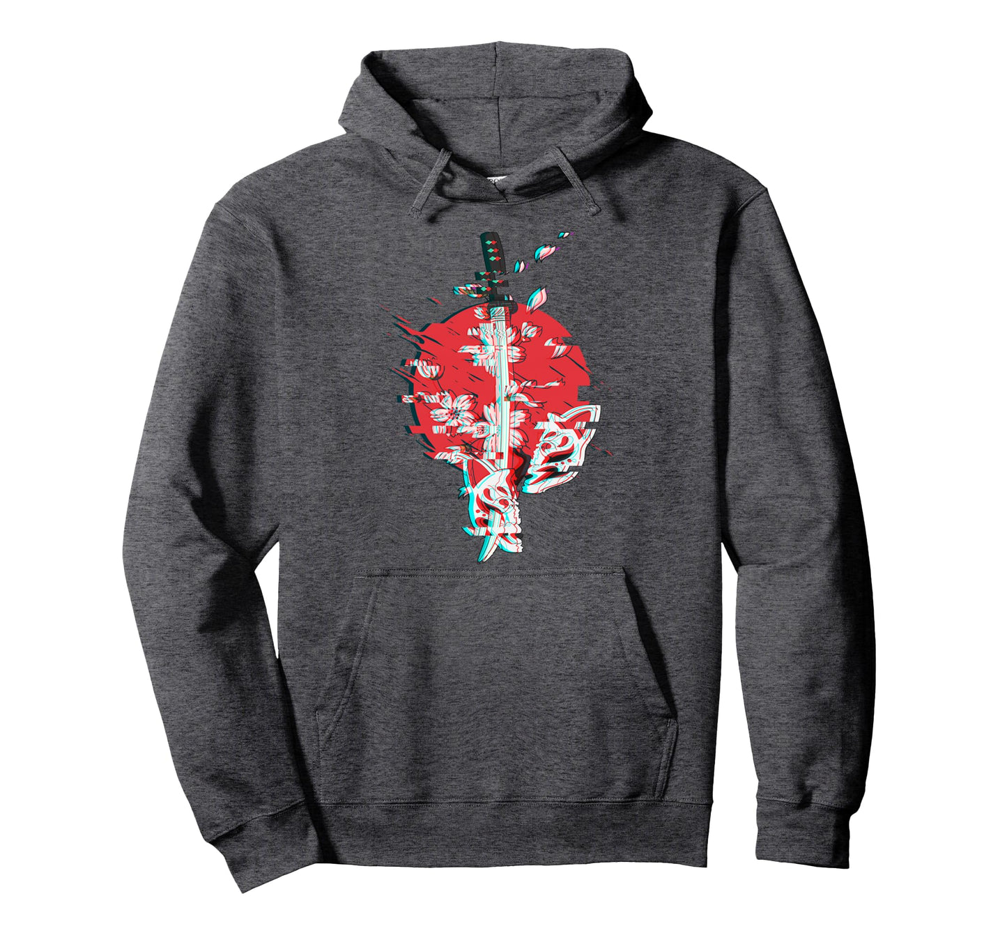 Japanese Anime Mask Kitsune Samurai Oni Hoodie - Aesthetic Graphic Unisex - T-Shirt, Sweatshirt, Hoodie