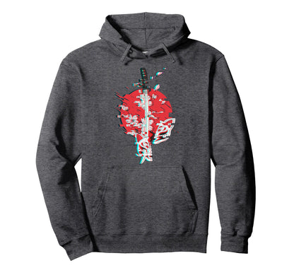 Japanese Anime Mask Kitsune Samurai Oni Hoodie - Aesthetic Graphic Unisex - T-Shirt, Sweatshirt, Hoodie