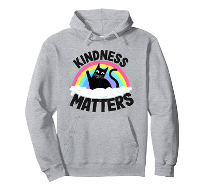 Cat Anti Bullying Rainbow Kindness Matters Hoodie - Graphic Print Unisex - T-Shirt, Sweatshirt, Hoodie