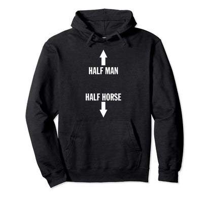 Aesthetic Half Half Horse Funny Joke Hoodie - Unique Graphic Men Women - T-Shirt, Sweatshirt, Hoodie