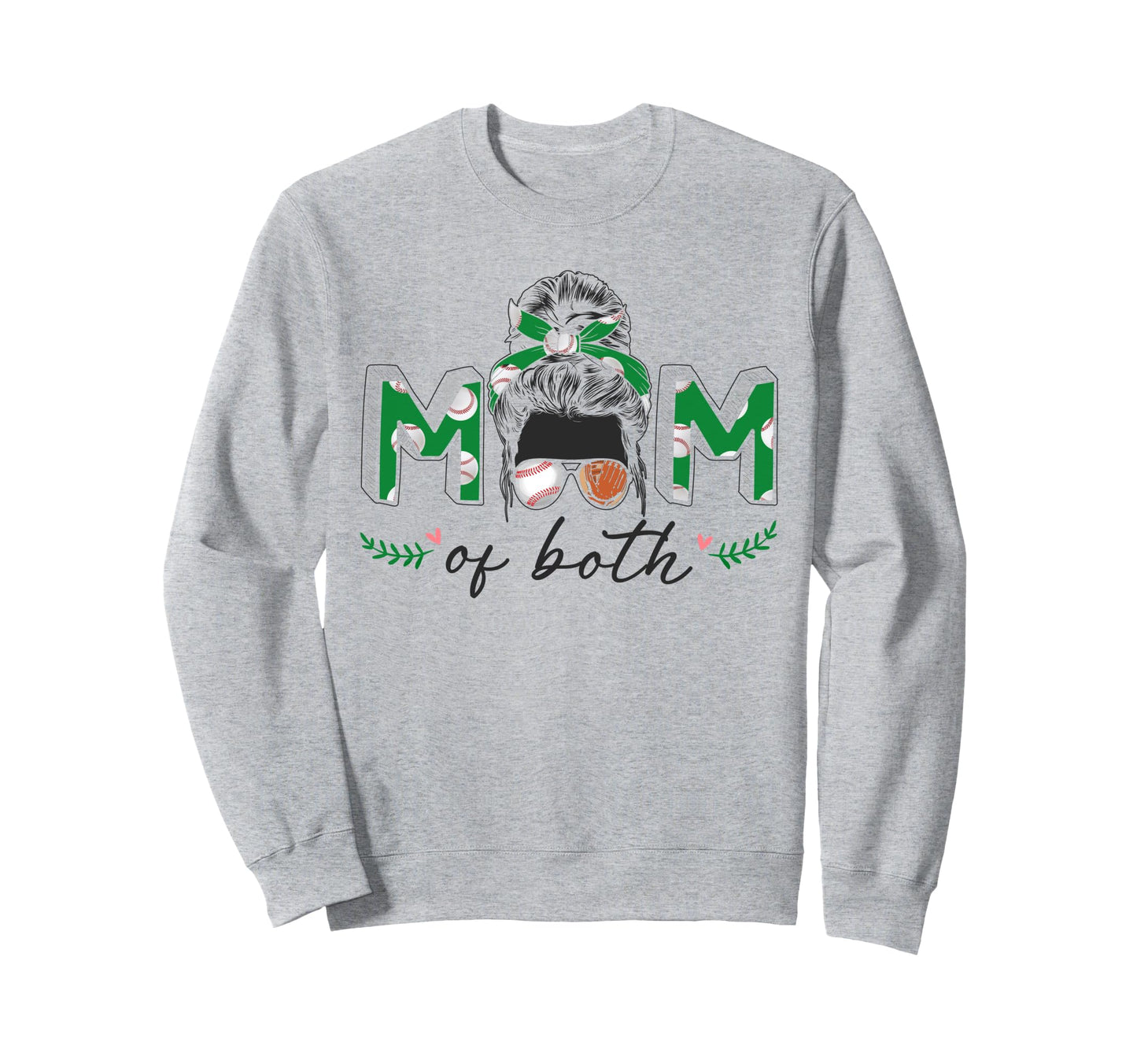 Mom Both Game Day Baseball Sweatshirt - Minimalist Print for Adults - T-Shirt, Sweatshirt, Hoodie