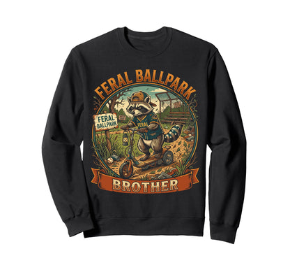 Raccoon And Scooter Feral Ballpark Sweatshirt - Trendy Graphic for Adults - T-Shirt, Sweatshirt, Hoodie