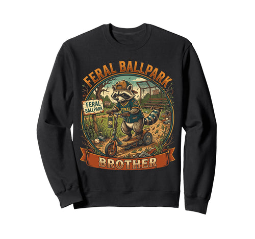 Raccoon And Scooter Feral Ballpark Sweatshirt - Trendy Graphic for Adults - T-Shirt, Sweatshirt, Hoodie