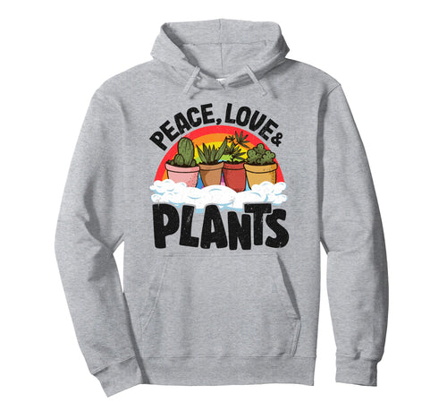 Peace Love Plants Rainbow Hoodie - Fun Novelty Design for Adults - T-Shirt, Sweatshirt, Hoodie