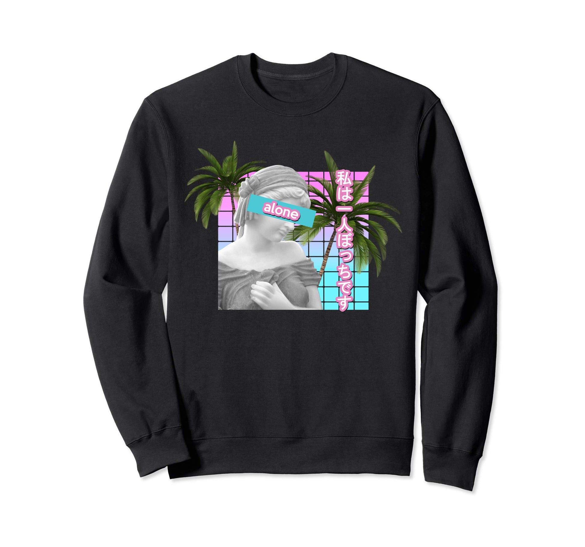 Alone Vaporwave Statue Meme Gift Sweatshirt - Aesthetic Graphic Unisex - T-Shirt, Sweatshirt, Hoodie