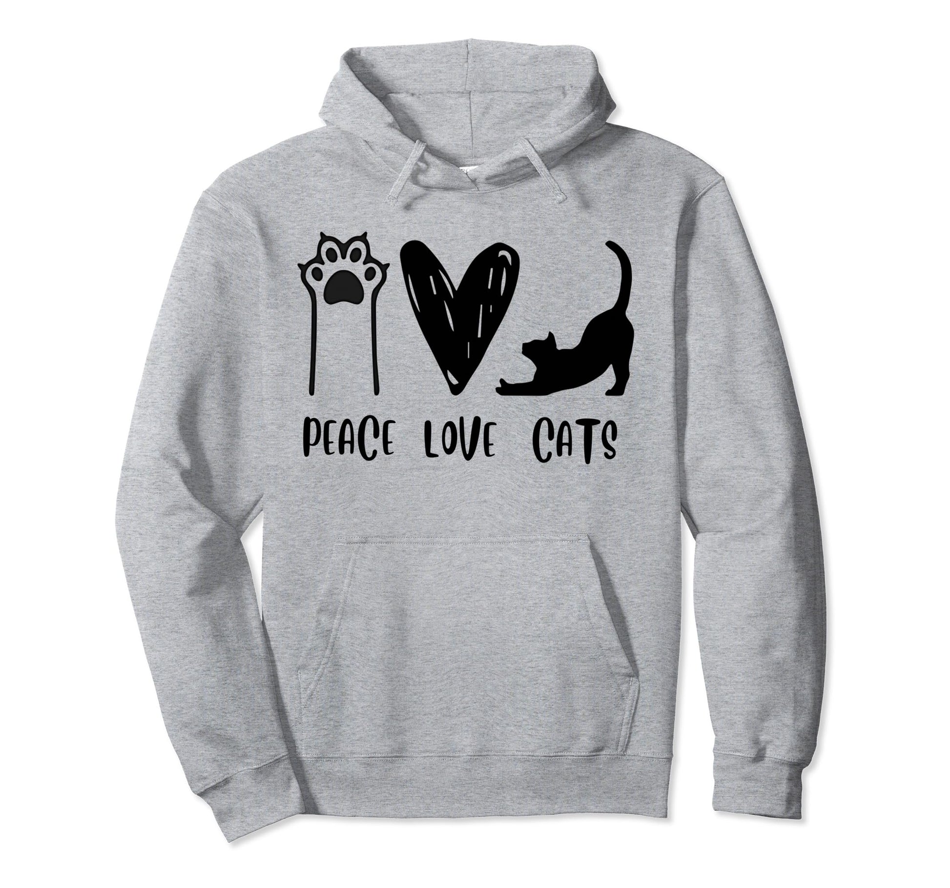 Peace Sign Cats Love Peace Day Cat Hoodie - Fun Novelty Design for Adults - T-Shirt, Sweatshirt, Hoodie