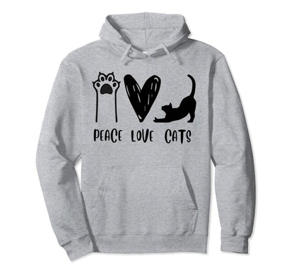 Peace Sign Cats Love Peace Day Cat Hoodie - Fun Novelty Design for Adults - T-Shirt, Sweatshirt, Hoodie
