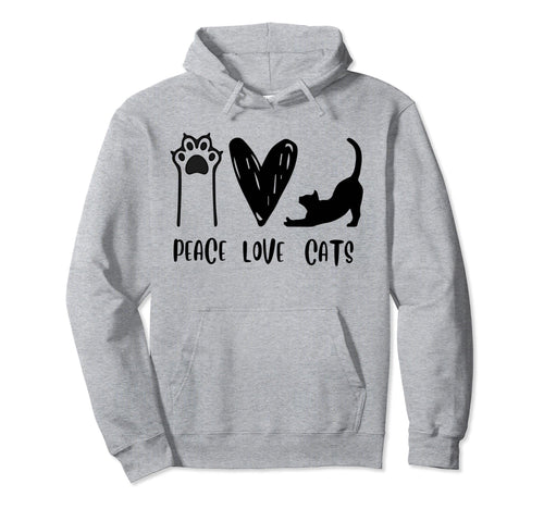 Peace Sign Cats Love Peace Day Cat Hoodie - Fun Novelty Design for Adults - T-Shirt, Sweatshirt, Hoodie