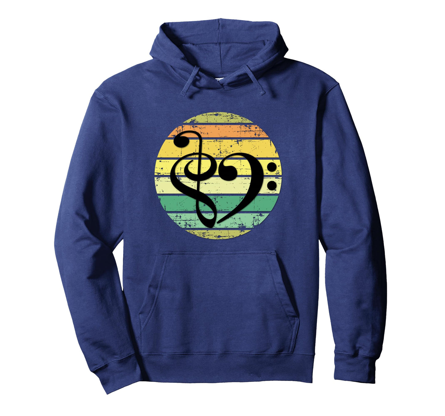 Bold Musical Heart Over Sunset Hoodie - Casual Everyday Wear for Adults - T-Shirt, Sweatshirt, Hoodie