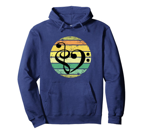 Bold Musical Heart Over Sunset Hoodie - Casual Everyday Wear for Adults - T-Shirt, Sweatshirt, Hoodie