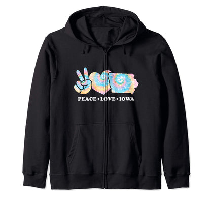 Tie Dye Iowa Hippie Gift Co Sweatshirt - Custom Art Print for Adults - T-Shirt, Sweatshirt, Hoodie