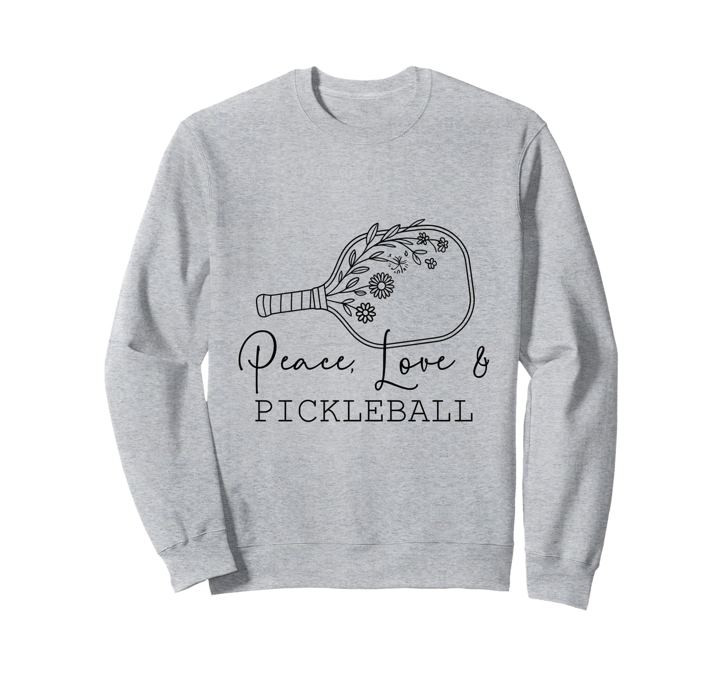 Peace Love Pickleball Boho Outfit Sweatshirt - Custom Art Print for Adults - T-Shirt, Sweatshirt, Hoodie
