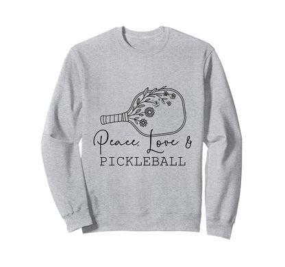 Peace Love Pickleball Boho Outfit Sweatshirt - Custom Art Print for Adults - T-Shirt, Sweatshirt, Hoodie