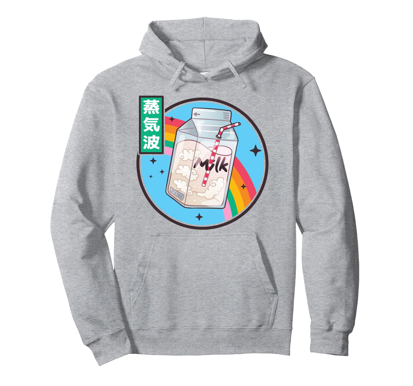 Japan Milk Carton Kawaii Rainbow Anime Hoodie - Unique Graphic Unisex - T-Shirt, Sweatshirt, Hoodie