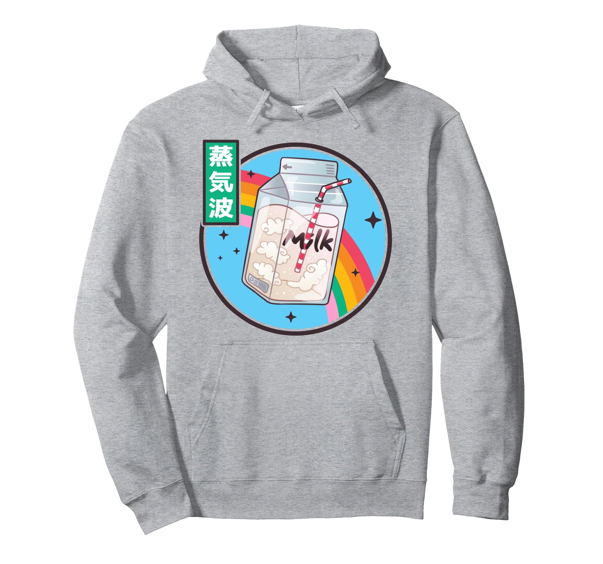 Japan Milk Carton Kawaii Rainbow Anime Hoodie - Unique Graphic Unisex - T-Shirt, Sweatshirt, Hoodie