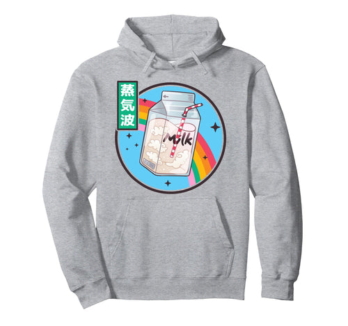 Japan Milk Carton Kawaii Rainbow Anime Hoodie - Unique Graphic Unisex - T-Shirt, Sweatshirt, Hoodie