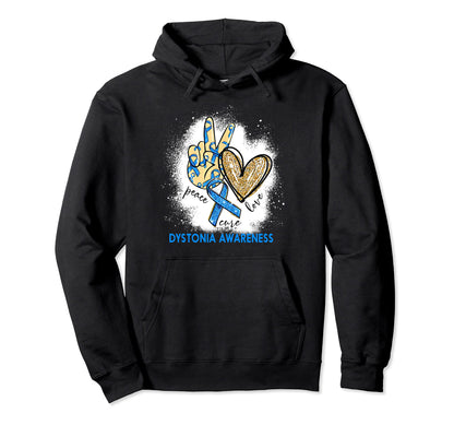 Peace Love Cure Bleached Dystonia Hoodie - Graphic Print for Adults - T-Shirt, Sweatshirt, Hoodie