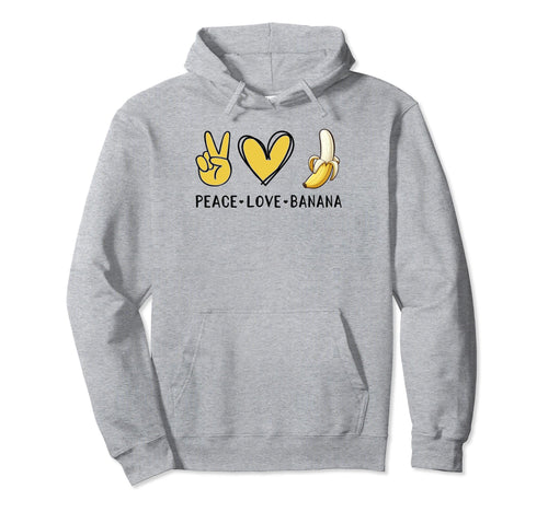 Funny Love Bananas Banana Gifts Peace Hoodie - Minimalist Print Unisex - T-Shirt, Sweatshirt, Hoodie