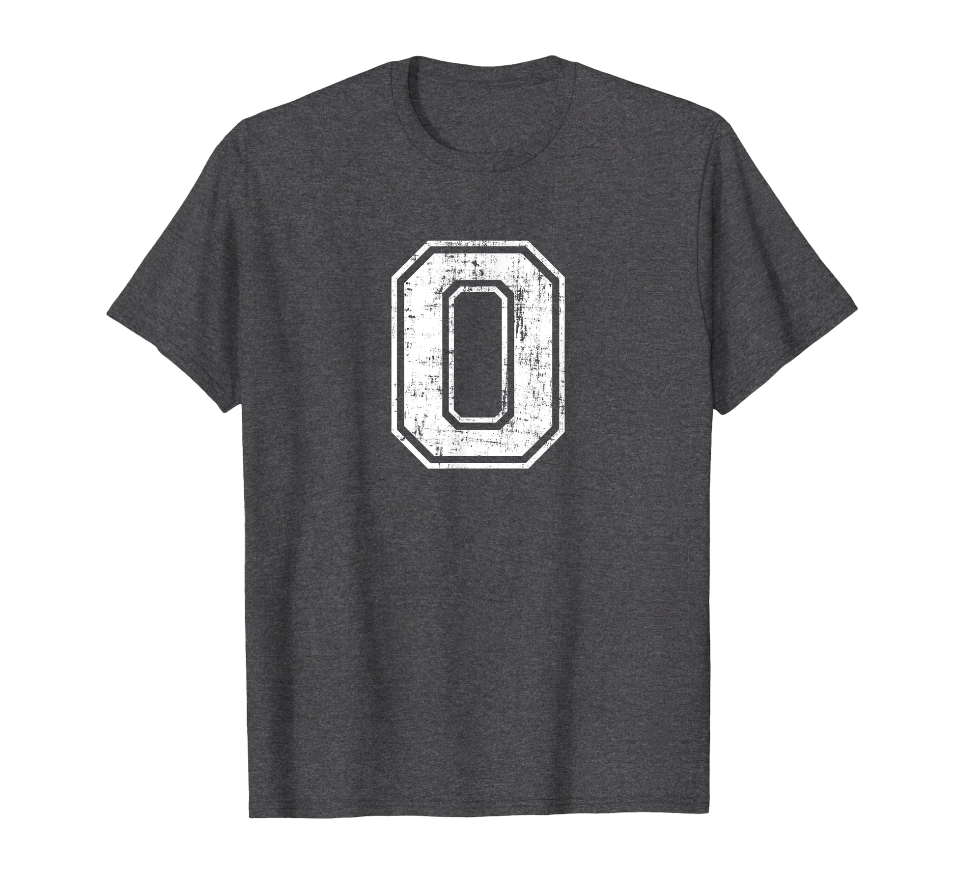Number 0 Zero Varsity Distressed Sport T-Shirt - Trendy Graphic for Adults - T-Shirt, Sweatshirt, Hoodie
