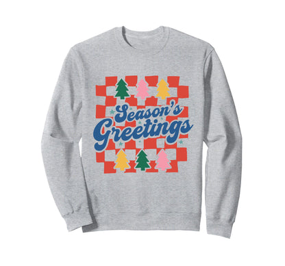Boho Checkerboard Colorful Trees Sweatshirt - Casual Everyday Wear Unisex - T-Shirt, Sweatshirt, Hoodie