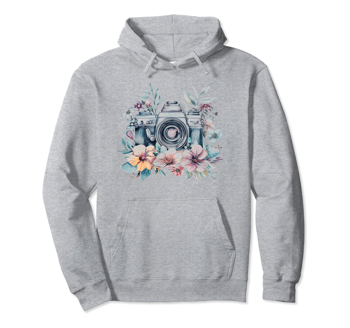 Photographer Camera Flowers Hoodie - Streetwear Style for Adults - T-Shirt, Sweatshirt, Hoodie