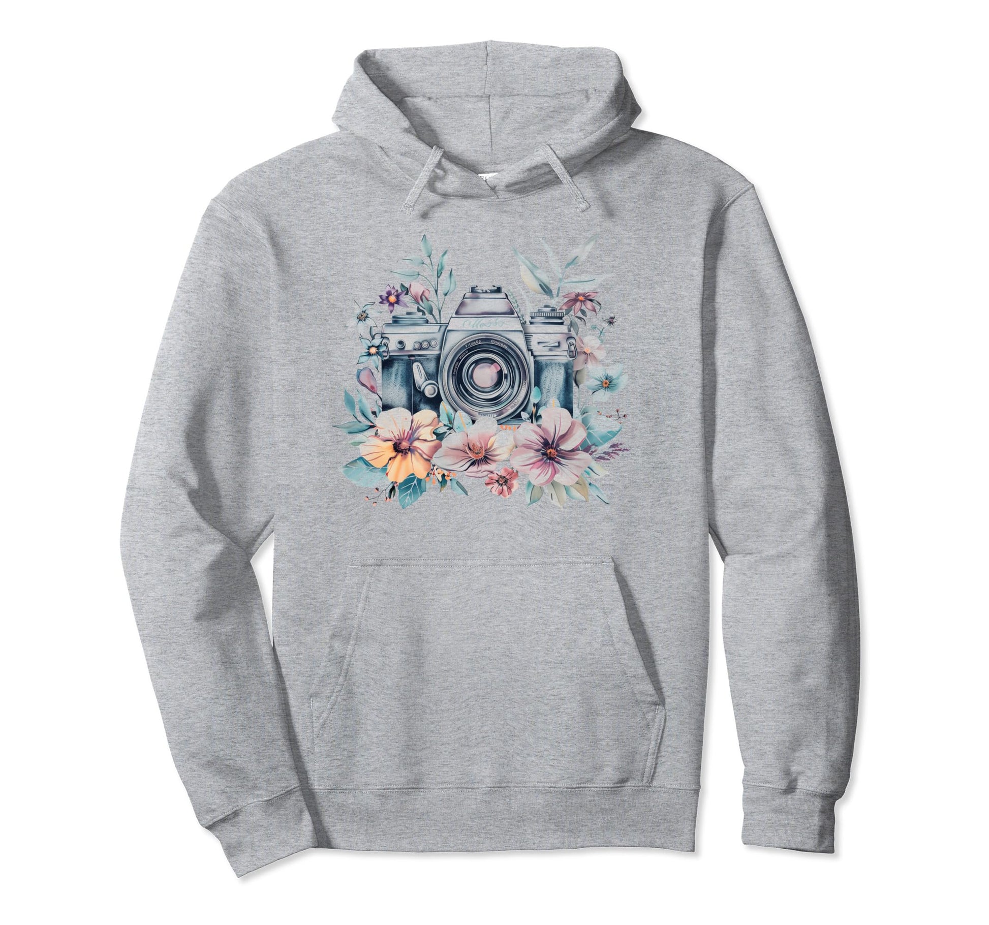 Photographer Camera Flowers Hoodie - Streetwear Style for Adults - T-Shirt, Sweatshirt, Hoodie