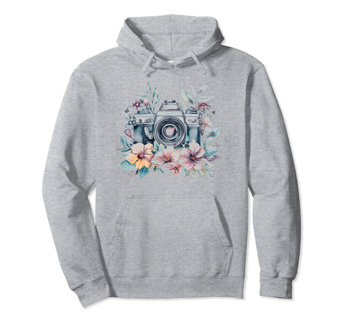 Photographer Camera Flowers Hoodie - Streetwear Style for Adults - T-Shirt, Sweatshirt, Hoodie