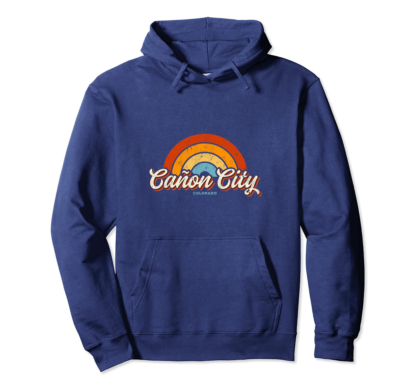 Canon City Colorado Co Rainbow 70S Hoodie - Novelty Apparel for Adults - T-Shirt, Sweatshirt, Hoodie