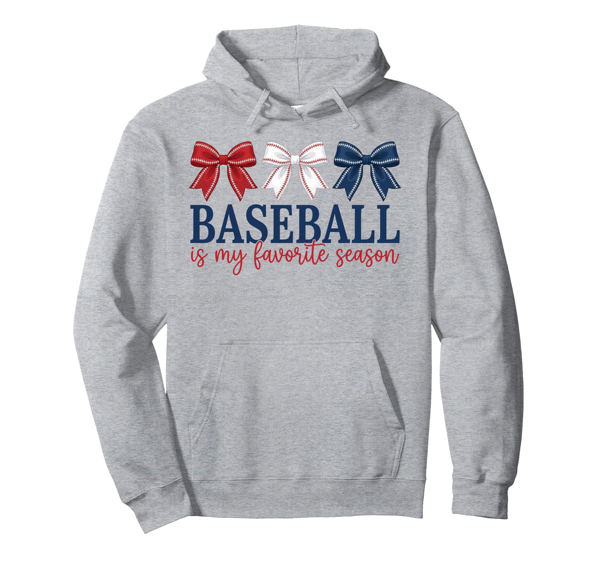 Baseball Is My Favorite Season Red White Hoodie - Trendy Graphic Men Women - T-Shirt, Sweatshirt, Hoodie