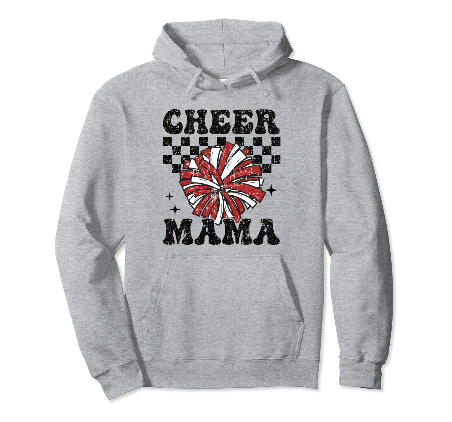Cheer Mama Checkered Cheerleader Hoodie - Trendy Graphic Men Women - T-Shirt, Sweatshirt, Hoodie