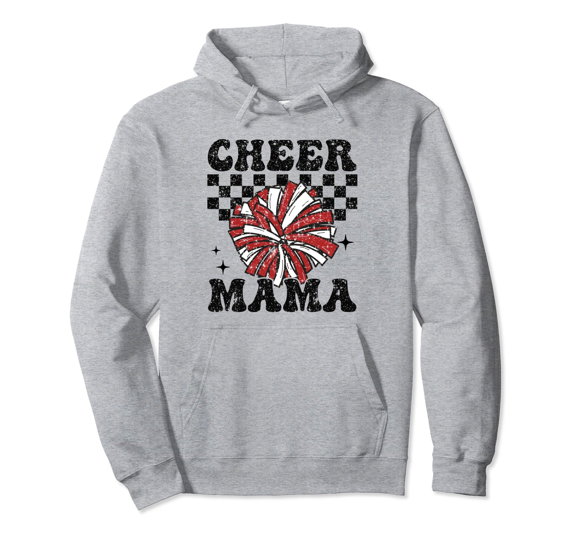Cheer Mama Checkered Cheerleader Hoodie - Trendy Graphic Men Women - T-Shirt, Sweatshirt, Hoodie
