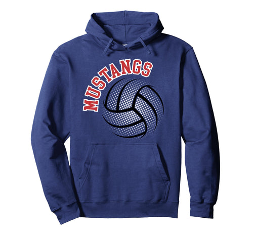 Mustangs Volleyball Mom Game Day Red Hoodie - Minimalist Print Unisex - T-Shirt, Sweatshirt, Hoodie
