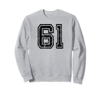 Number 61 Sports Jersey Varsity Sweatshirt - Custom Art Print Men Women - T-Shirt, Sweatshirt, Hoodie