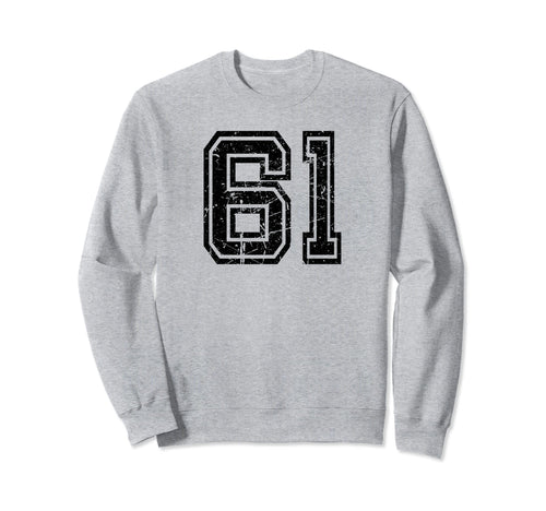 Number 61 Sports Jersey Varsity Sweatshirt - Custom Art Print Men Women - T-Shirt, Sweatshirt, Hoodie