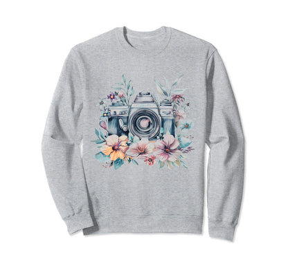 Photographer Camera Flowers Photography Sweatshirt - Graphic Print Unisex - T-Shirt, Sweatshirt, Hoodie