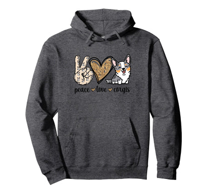Funny Kawaii Peace Love Cardigan Blue Hoodie - Minimalist Print Unisex - T-Shirt, Sweatshirt, Hoodie