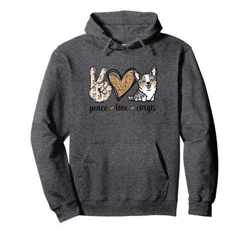 Funny Kawaii Peace Love Cardigan Blue Hoodie - Minimalist Print Unisex - T-Shirt, Sweatshirt, Hoodie