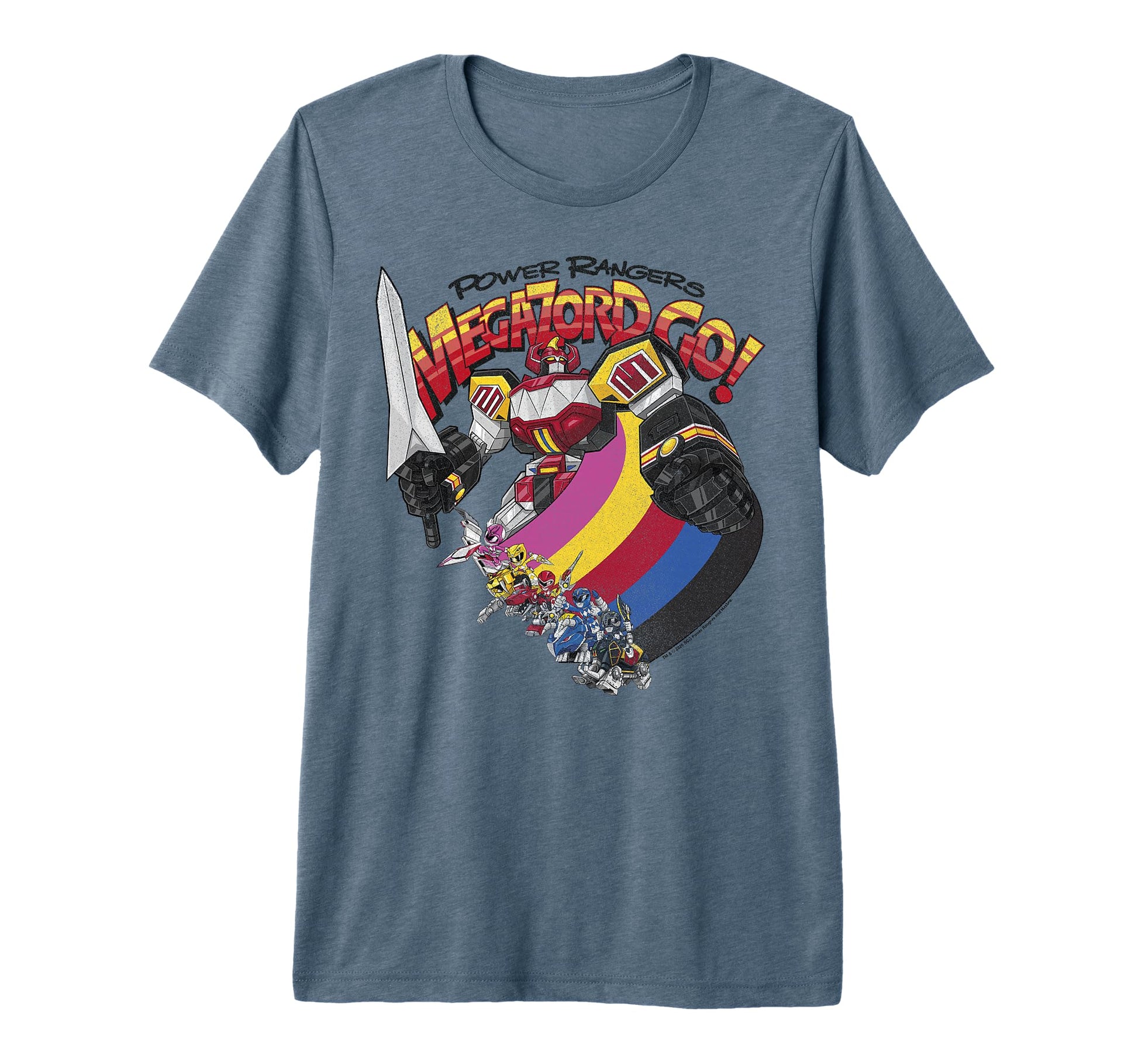 Power Rangers Megazord Go Rainbow Stripe T-Shirt - Unique Graphic Unisex - T-Shirt, Sweatshirt, Hoodie