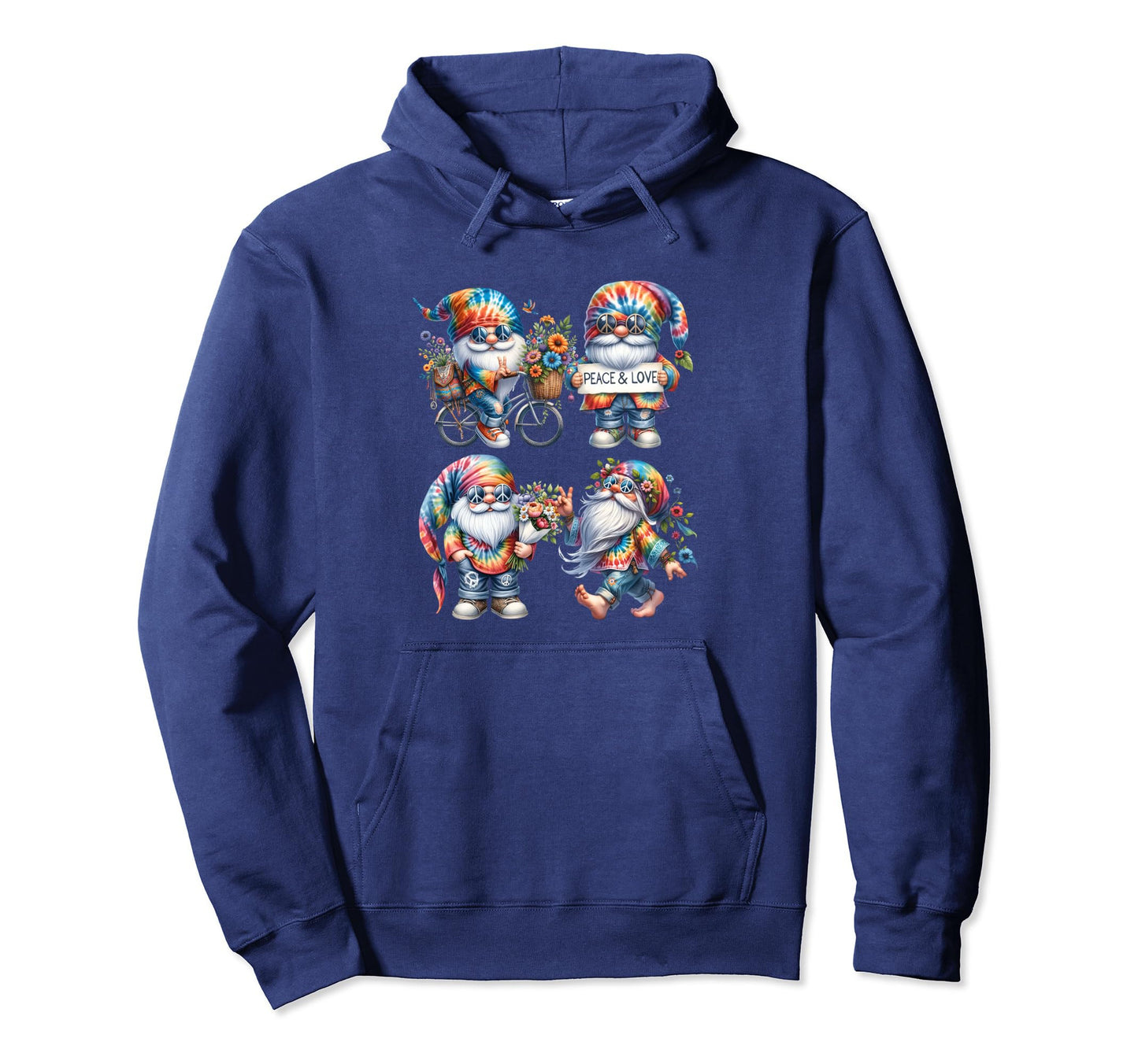 Hippie Gnome And Summer Vacation Peace Hoodie - Trendy Graphic for Adults - T-Shirt, Sweatshirt, Hoodie