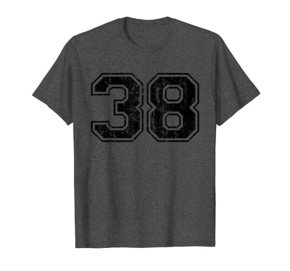 Number 38 Varsity Distressed Sport T-Shirt - Aesthetic Graphic Men Women - T-Shirt, Sweatshirt, Hoodie