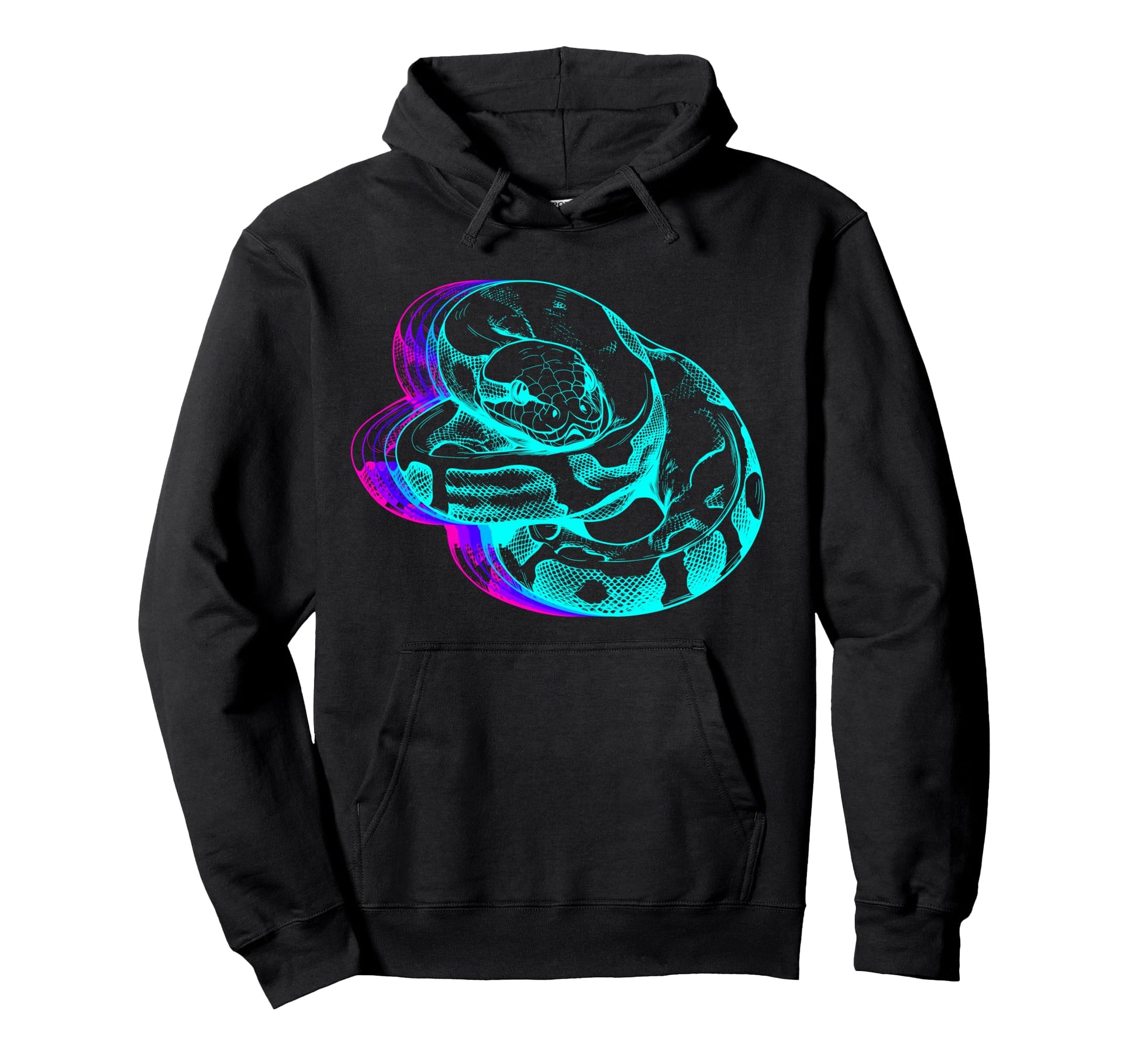 Ball Python Snake Vaporwave Hoodie - Streetwear Style for Adults - T-Shirt, Sweatshirt, Hoodie