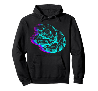 Ball Python Snake Vaporwave Hoodie - Streetwear Style for Adults - T-Shirt, Sweatshirt, Hoodie