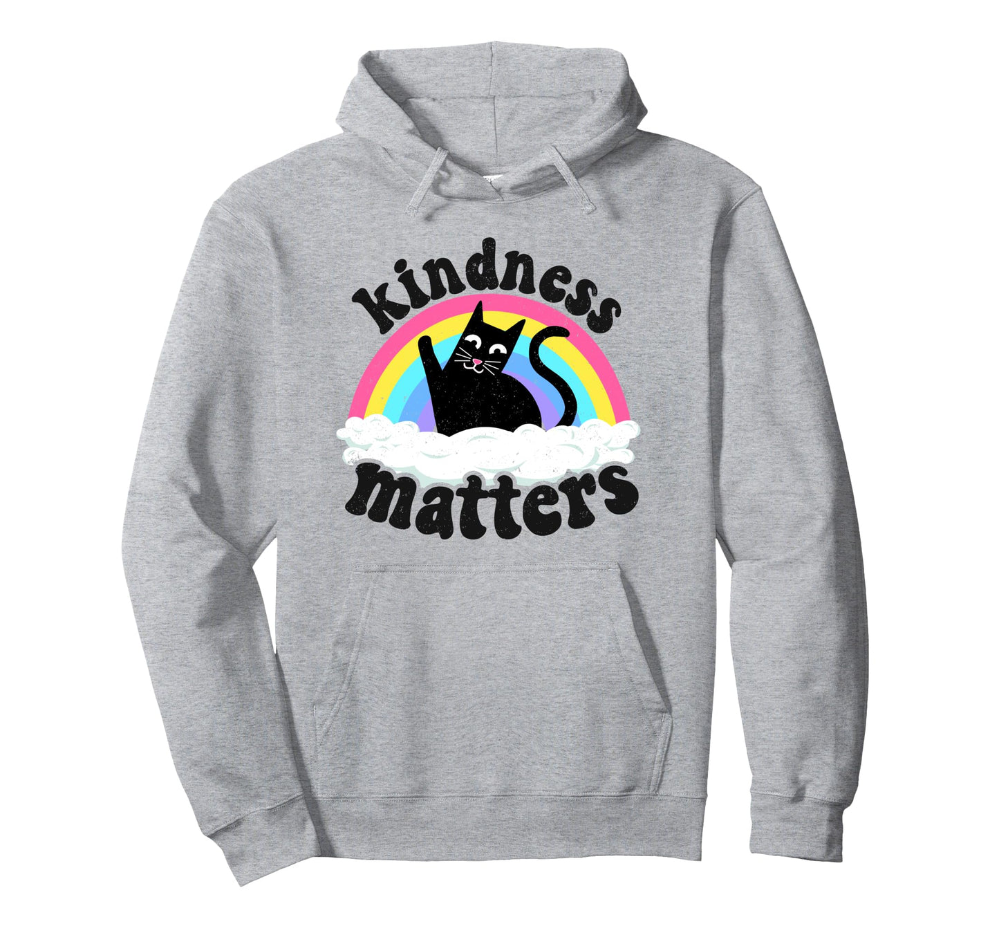 Cat Anti Bullying Rainbow Kindness Hoodie - Minimalist Print Unisex - T-Shirt, Sweatshirt, Hoodie