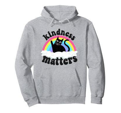 Cat Anti Bullying Rainbow Kindness Hoodie - Minimalist Print Unisex - T-Shirt, Sweatshirt, Hoodie