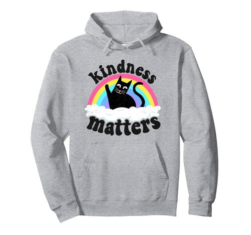 Cat Anti Bullying Rainbow Kindness Hoodie - Minimalist Print Unisex - T-Shirt, Sweatshirt, Hoodie
